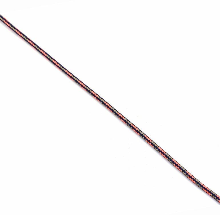 Touw Polyester, 4 mm, donkerblauw-beige-oranje, StigSlag p/m 