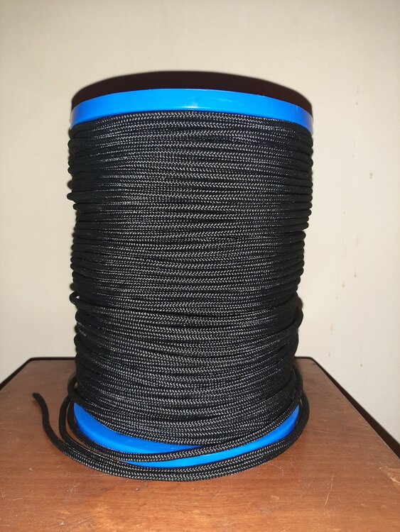 Touw Polyester, 5 mm, zwart, StigSlag (p/m) )
