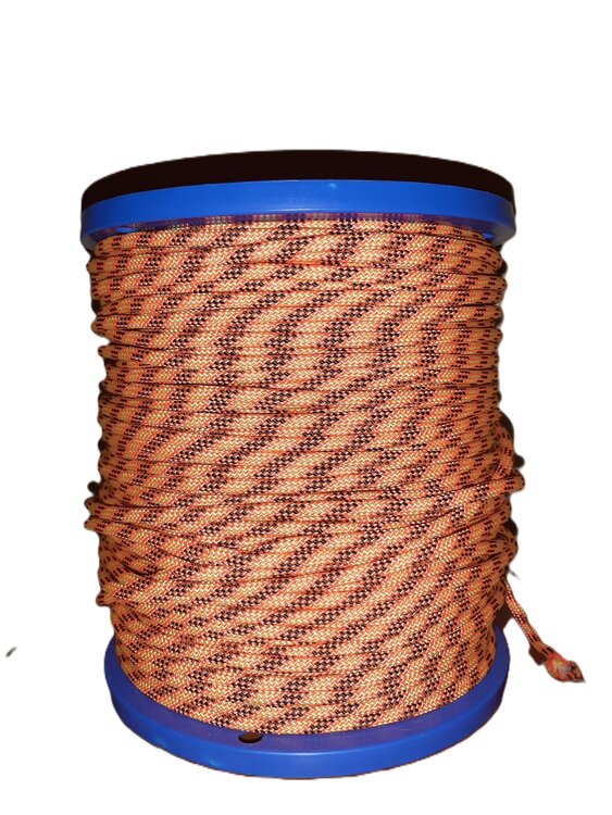 Touw Polyester, 5 mm, geel/oranje/zwart, StigSlag (p/m) )