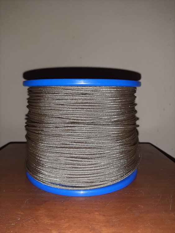 Touw Polyester, 3 mm, blauw-beige-oranje, StigSlag (p/m)