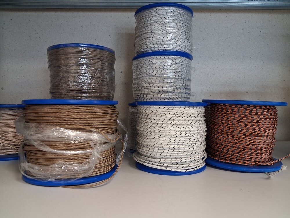 Touw Polyester, 3 mm,  oranje/zwart, StigSlag (p/m)