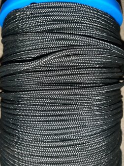 Touw Polyester, 4 mm, zwart, StigSlag (p/m) 