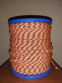 Touw Polyester, 5 mm, geel/oranje/zwart, StigSlag (p/m) )