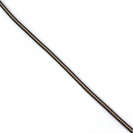 Touw Polyester, 4 mm, zwart-beige, StigSlag (p/m) 