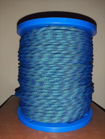Touw Polyester, 5 mm, groen/blauw/zwart , StigSlag (p/m) )