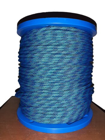 Touw Polyester, 5 mm, groen/blauw/zwart , StigSlag (p/m) )